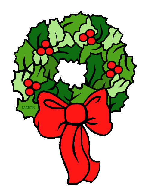 Free Christmas Clip Art by Phillip Martin, Wreath