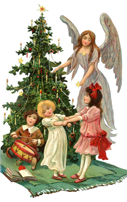 free vintage christmas angels clip art - photo #24