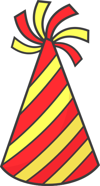 Birthday Hat Striped Red Yellow Clip Art Download