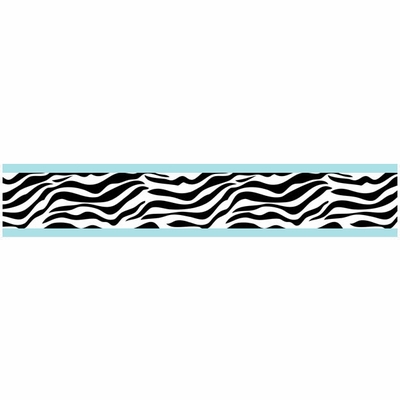 Zebra Turquoise Collection Wall Paper Border by Sweet Jojo Designs