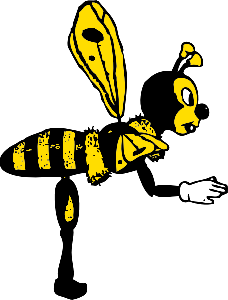 Bending Bee From Side clip art - vector clip art online, royalty ...