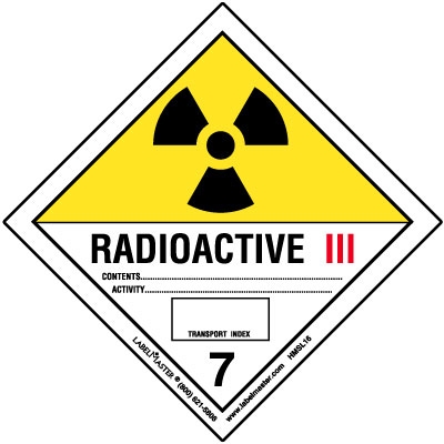Radioactive III Label, Worded, PVC-Free Film, Roll of 500 from ...