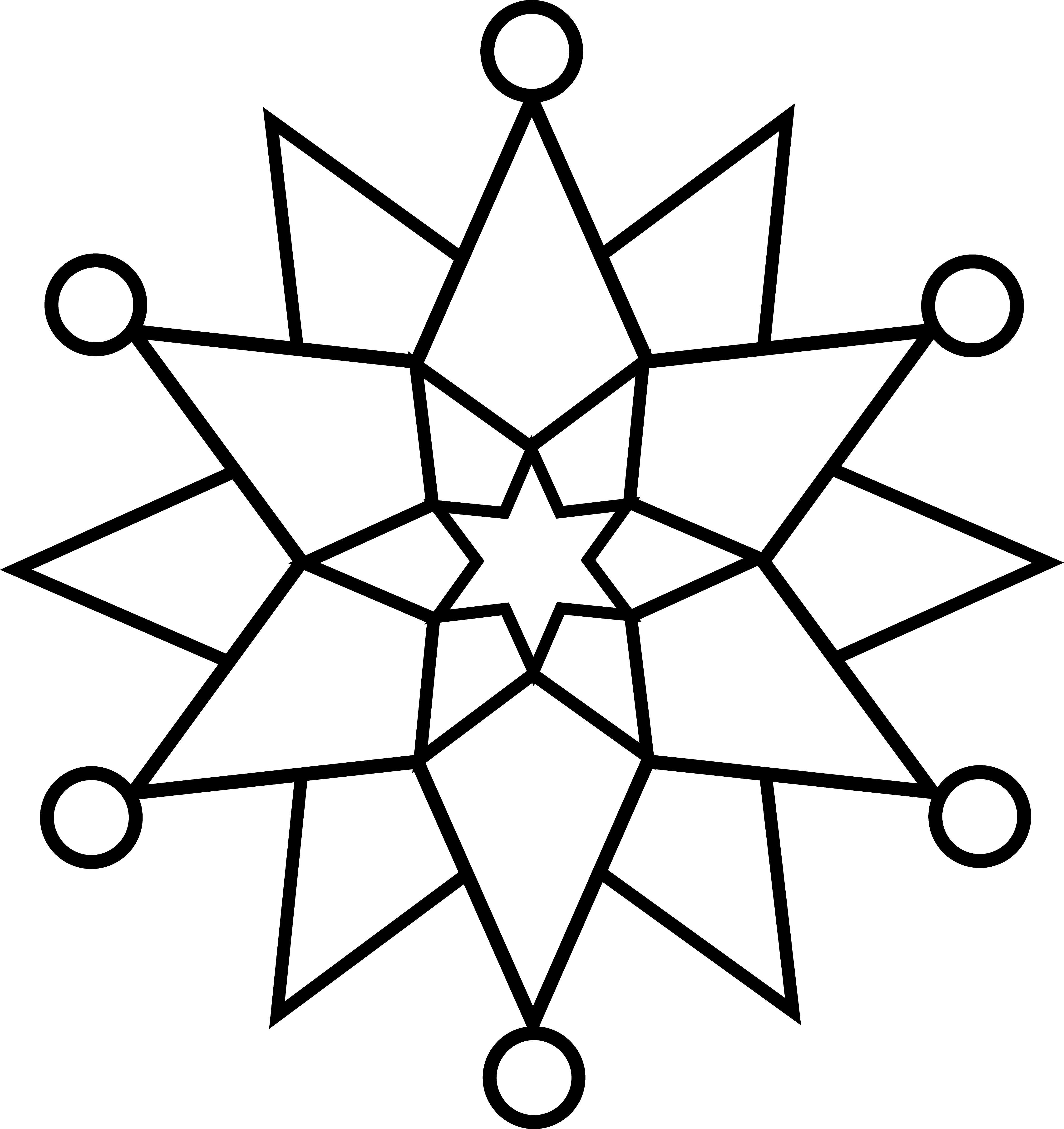 Snowflake Line Art - Free Clip Art