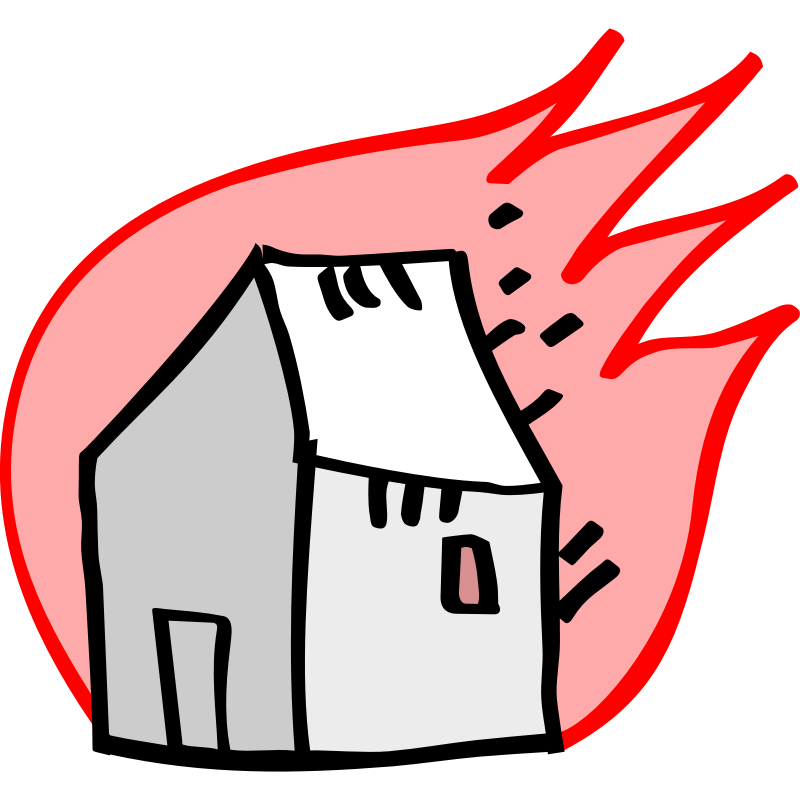 Clipart - Solea's burning house (graffiti)