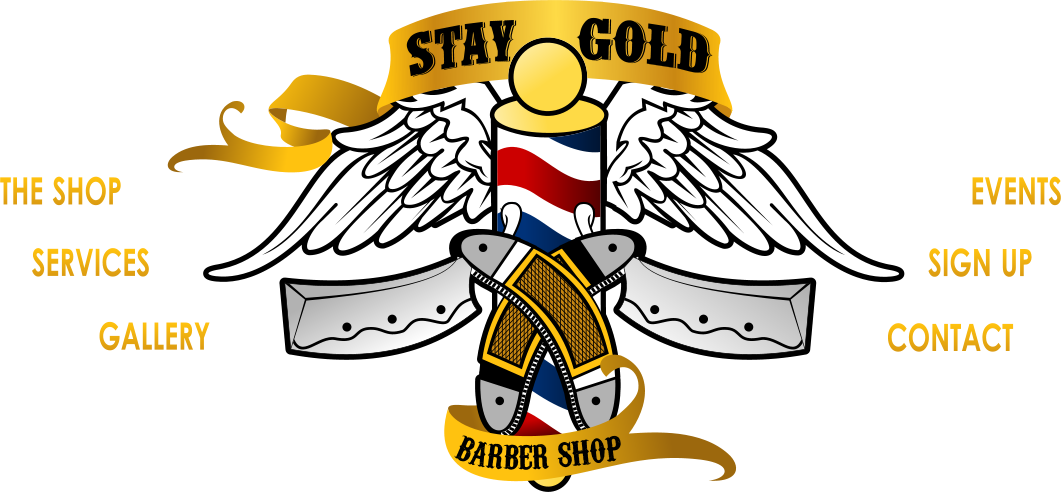 STAY GOLD BARBER SHOP - TRADITIONAL HAIR CUTS & SHAVES - ClipArt ...