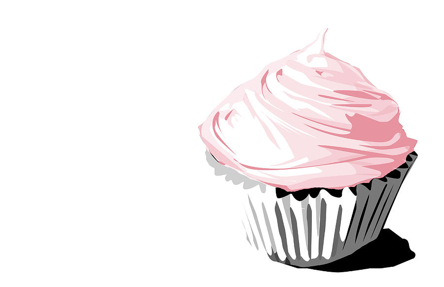 Pink Cupcake by Jay Reed - Pink Cupcake Drawing - Pink Cupcake ...