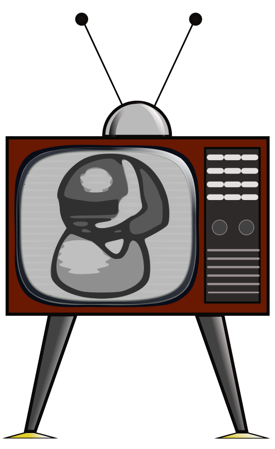 Black and white TV Clipart, vector clip art online, royalty free ...