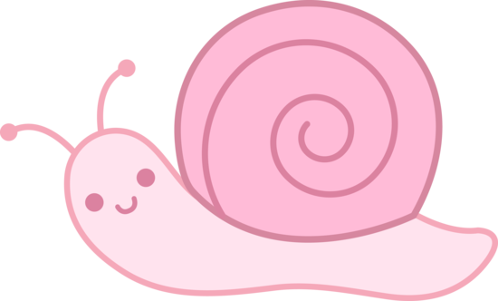 Cute Pink Snail - Free Clip Art