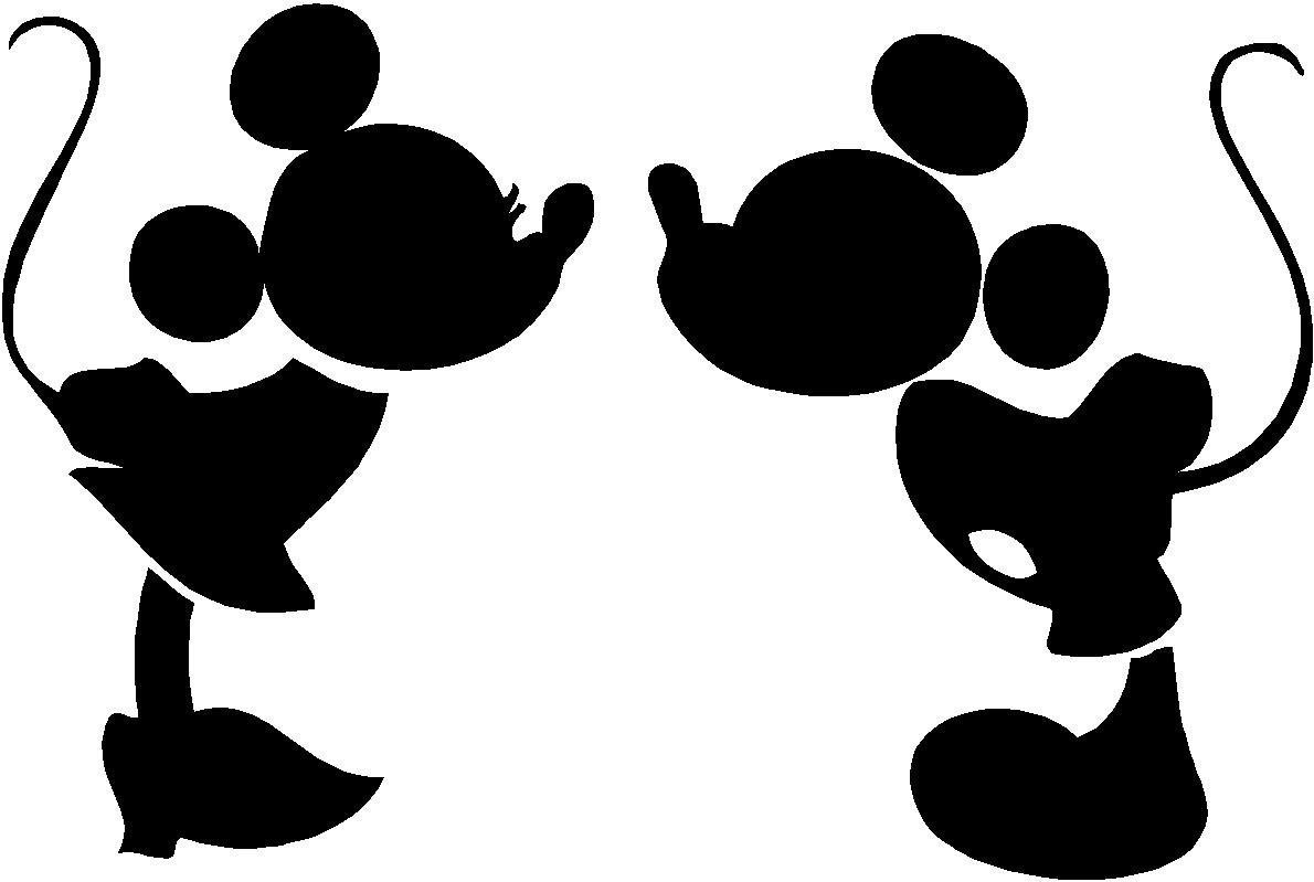 Amazon.com - Mickey and Minnie kissing silhouette cute nursery ...