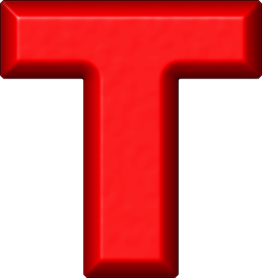 Presentation Alphabets: Red Refrigerator Magnet T