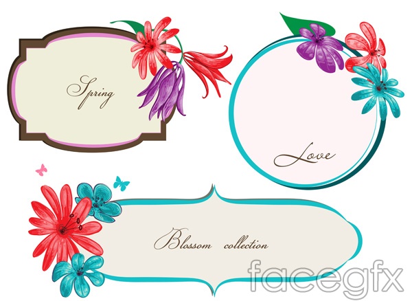 Flower border design vector | Others vector