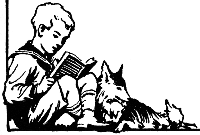 dog reading clipart - photo #41