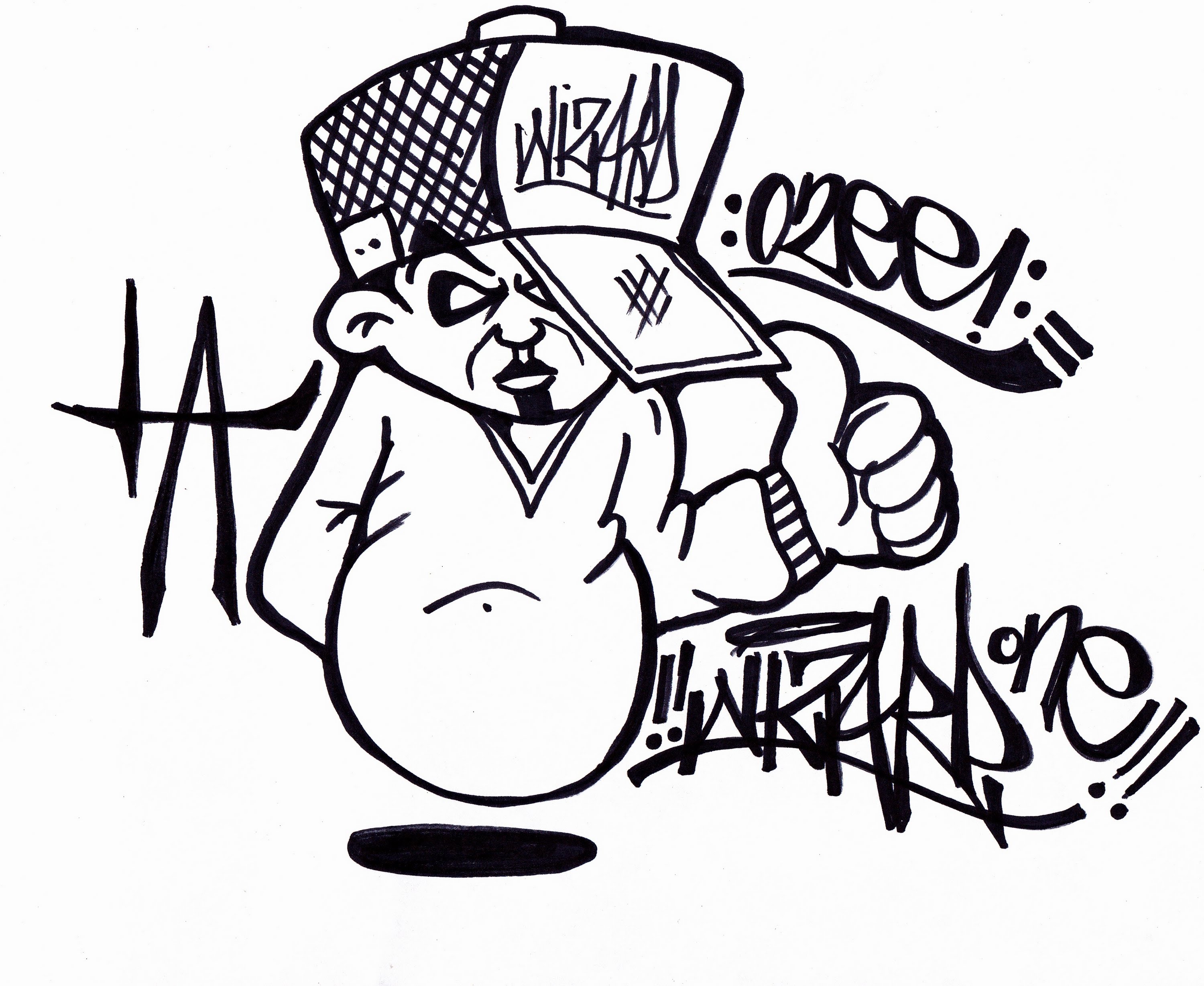How to draw a graffiti character 2013 - YouTube