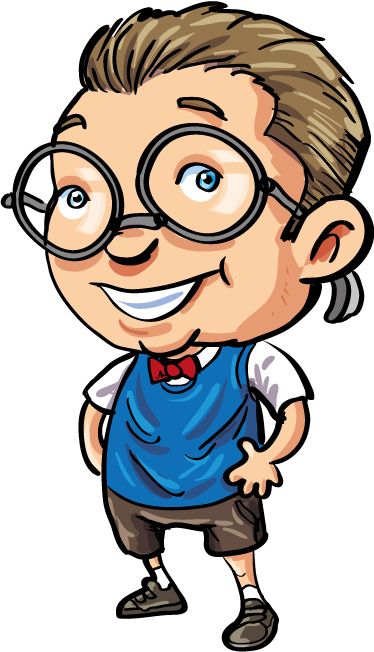 A cartoon nerd boy with a bow tie | Cartoon illustrations of Nerds ...
