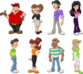 cartoon people vector for free download (54 files)