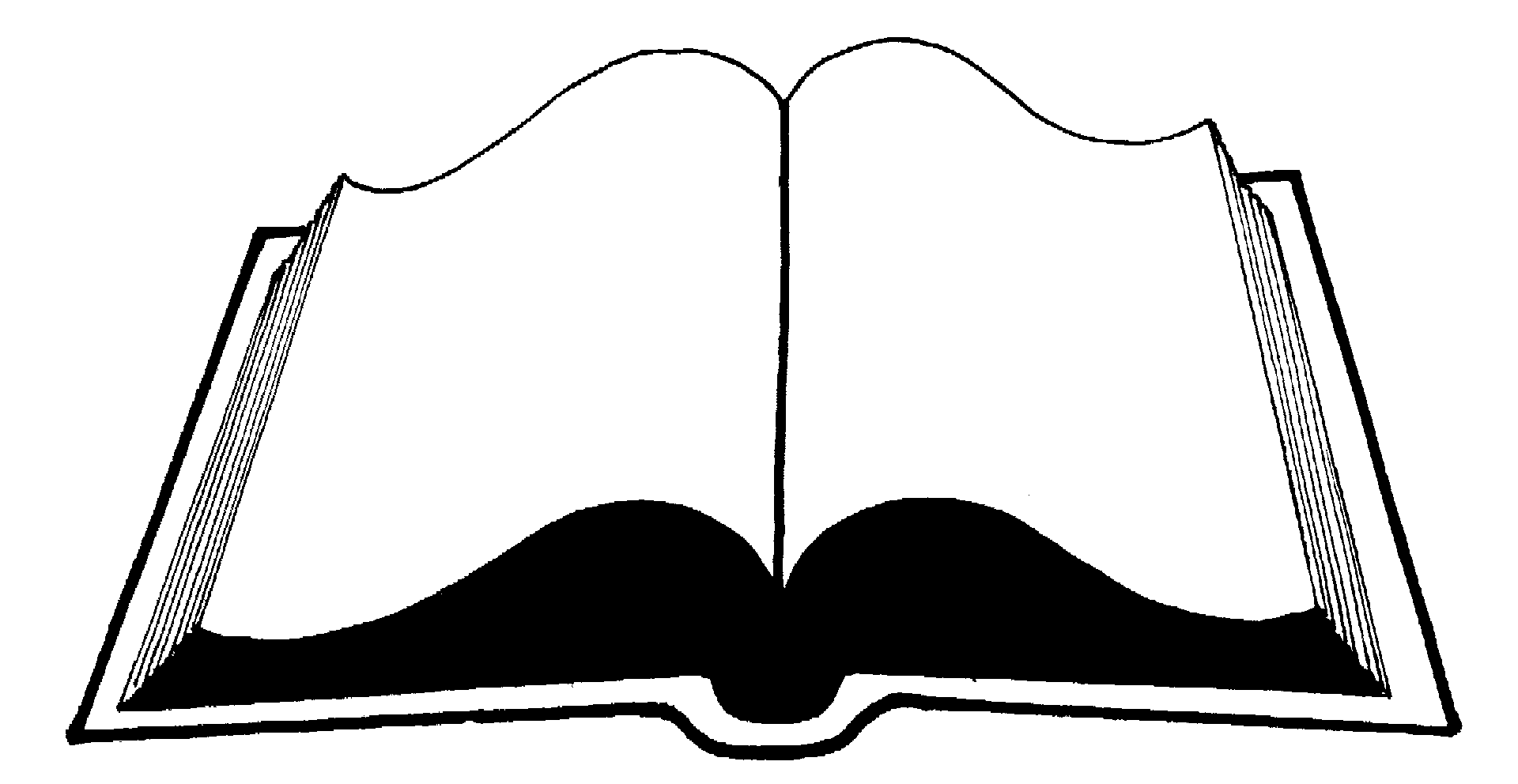 Open Book Outline Clipart - Gallery
