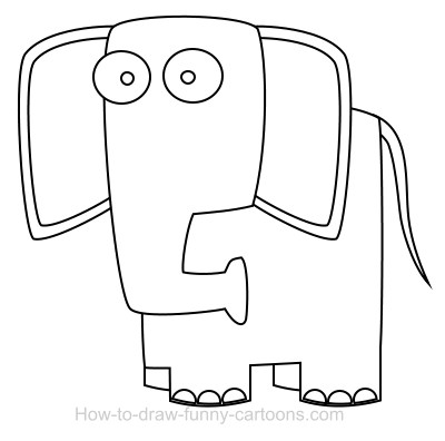 Drawing an elephant cartoon