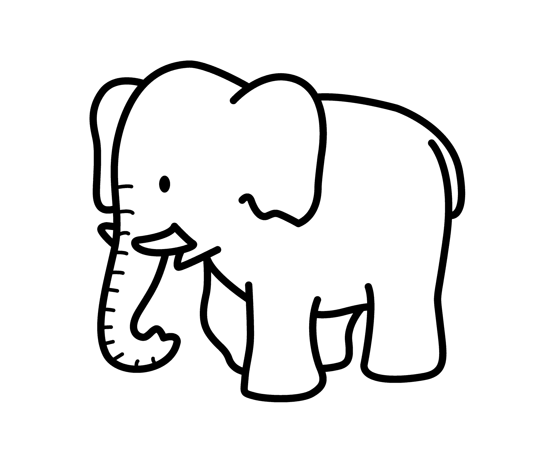 Cartoon elephant animals coloring pages for kids, printable free ...