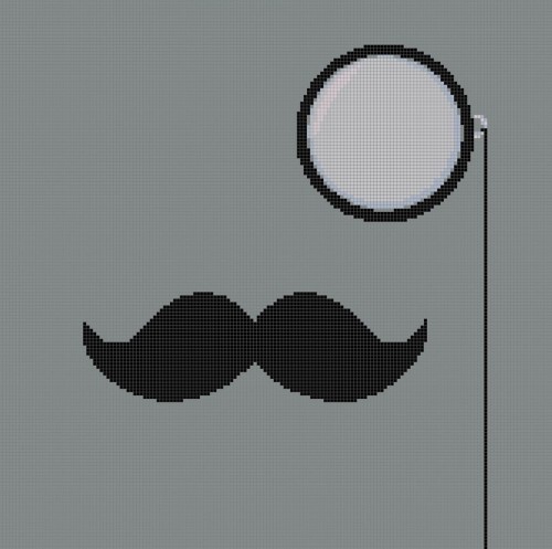Monocle and Mustache Silhouette Cross Stitch Pattern | eBay