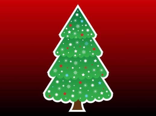 Christmas Tree Cartoon Vector - AI PDF - Free Graphics download