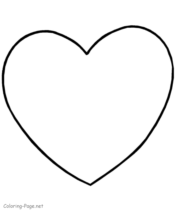 Valentine Coloring Page - Simple Heart