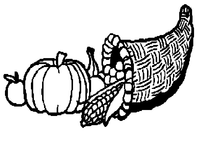 Cornucopia Outline Coloring Page Images & Pictures - Becuo