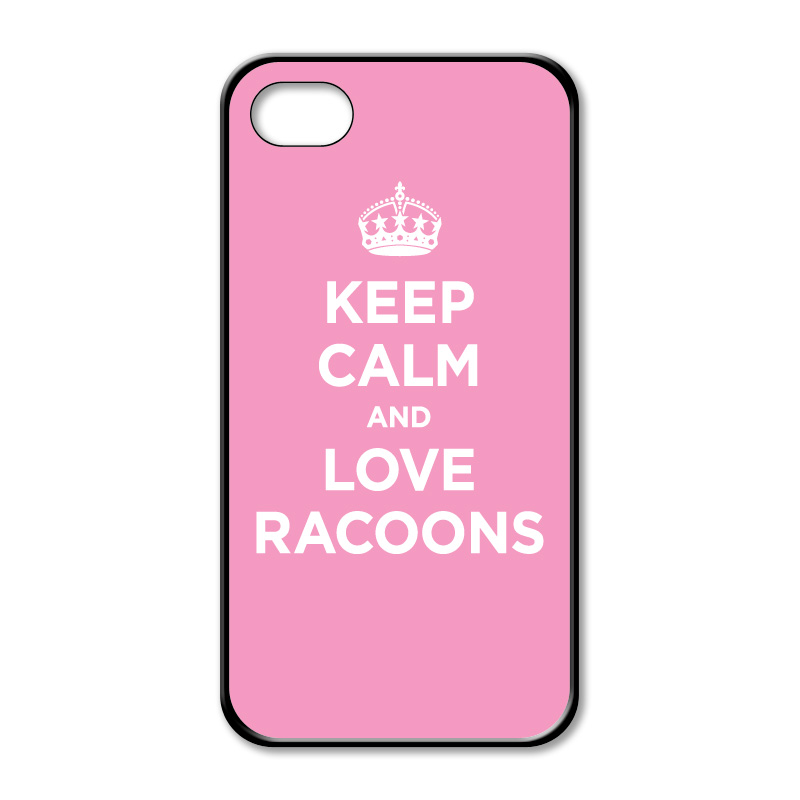 Rubber Case FOR Iphone 5 5s Keep Calm Love Racoons Pastel Baby ...