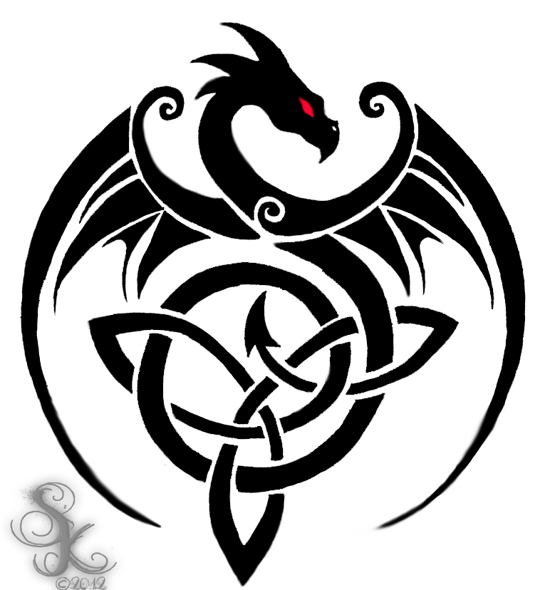 Trinity Knot And Dragon Tattoo Design | Tattoobite.com