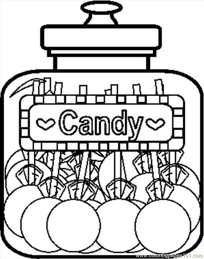 Coloring Pages Candyjar8bw (Food & Fruits > Candy) - free ...
