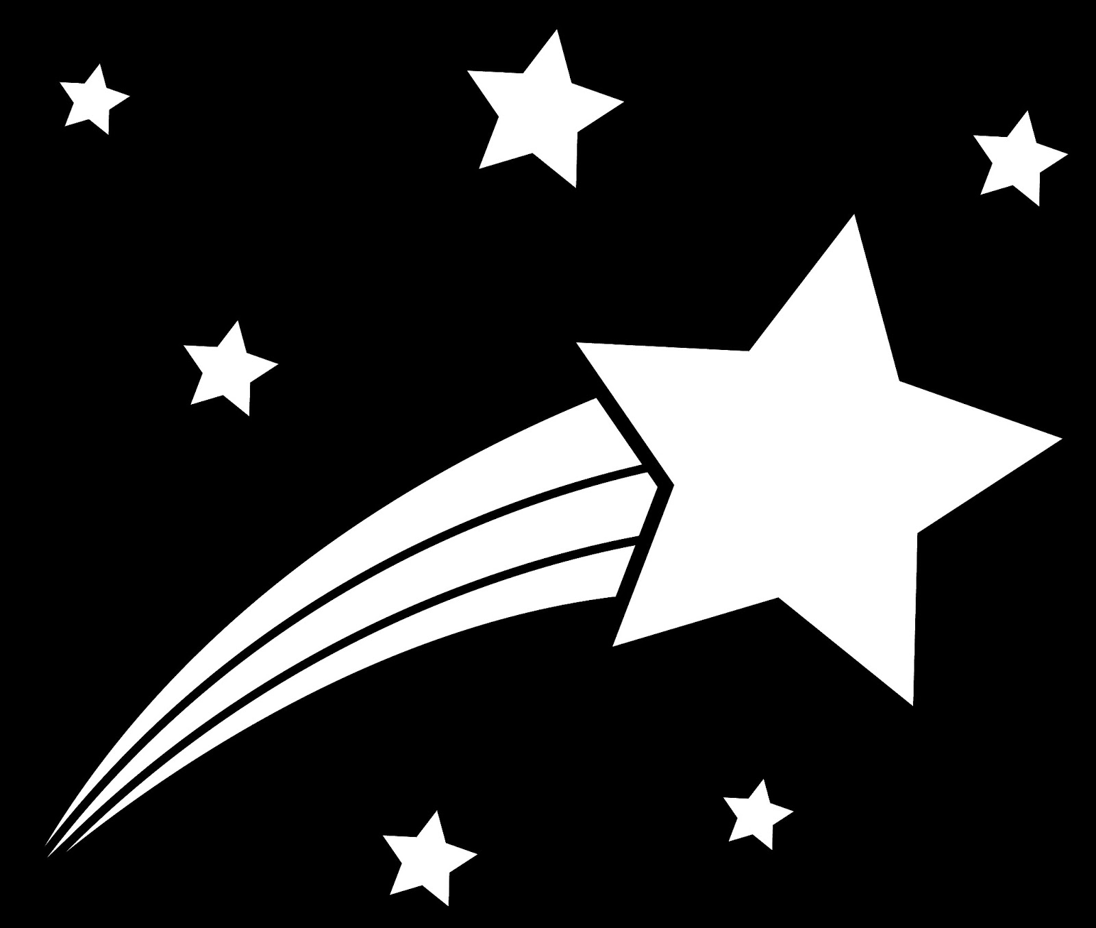 Shooting Star Clipart Black And White - ClipArt Best
