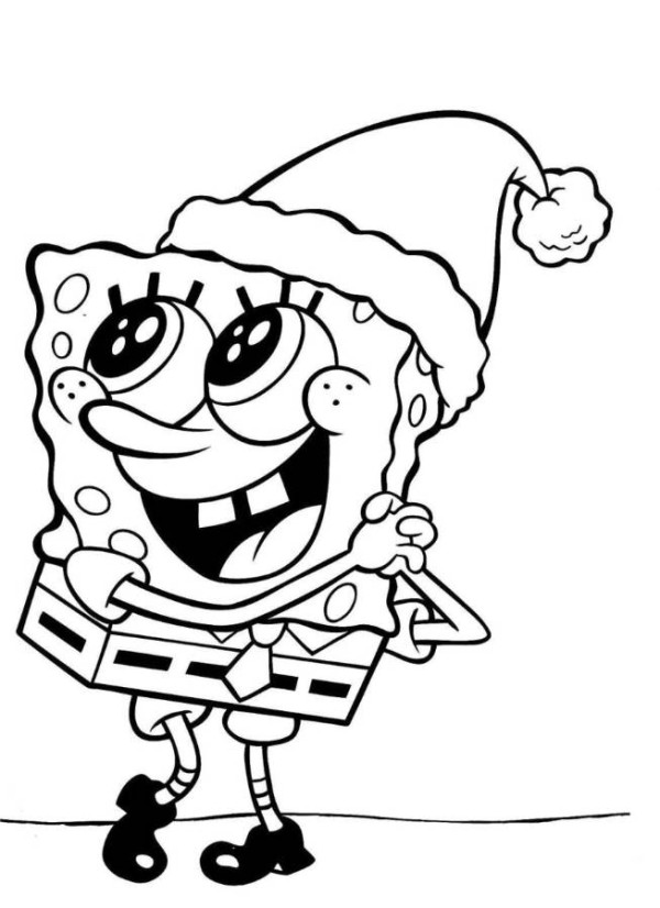 Spongebob Squarepants Happy Christmas Coloring Page - Boys ...