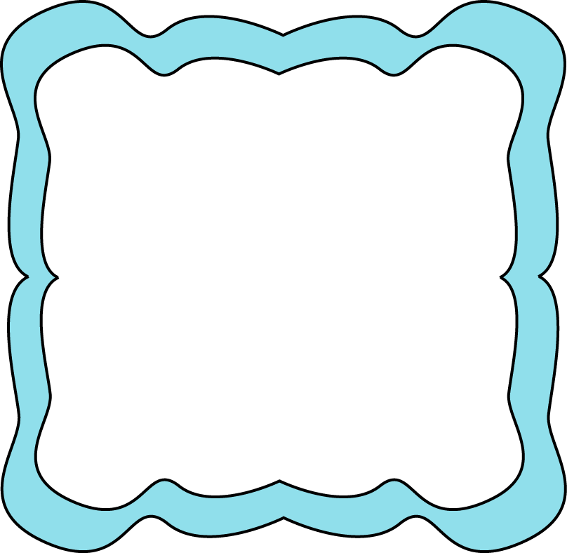 Light Blue Curvy Frame - Free Clip Art Frames