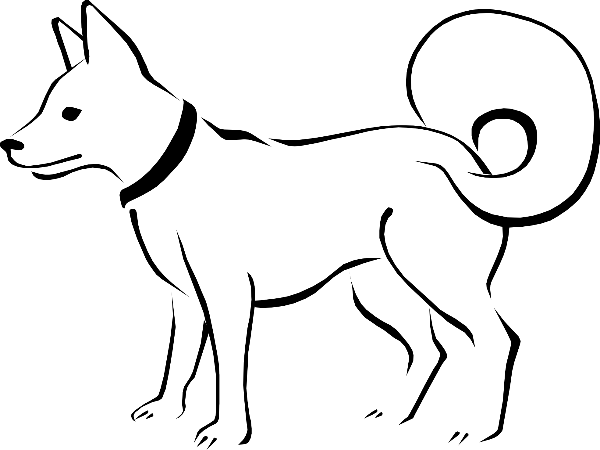 dog and cat clipart black and white - photo #26