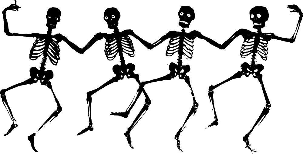 clipartist.net » Clip Art » dancing skeletons black white line art SVG