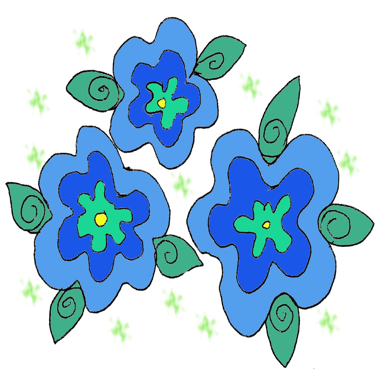 Flowers For > Blue Flower Clipart