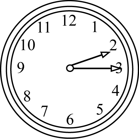 Black and White Quarter Past the Hour Clock Clip Art - Black and ...