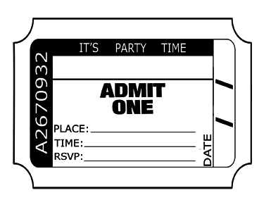How to make Ticket Invitations for birthday parties, weddings etc