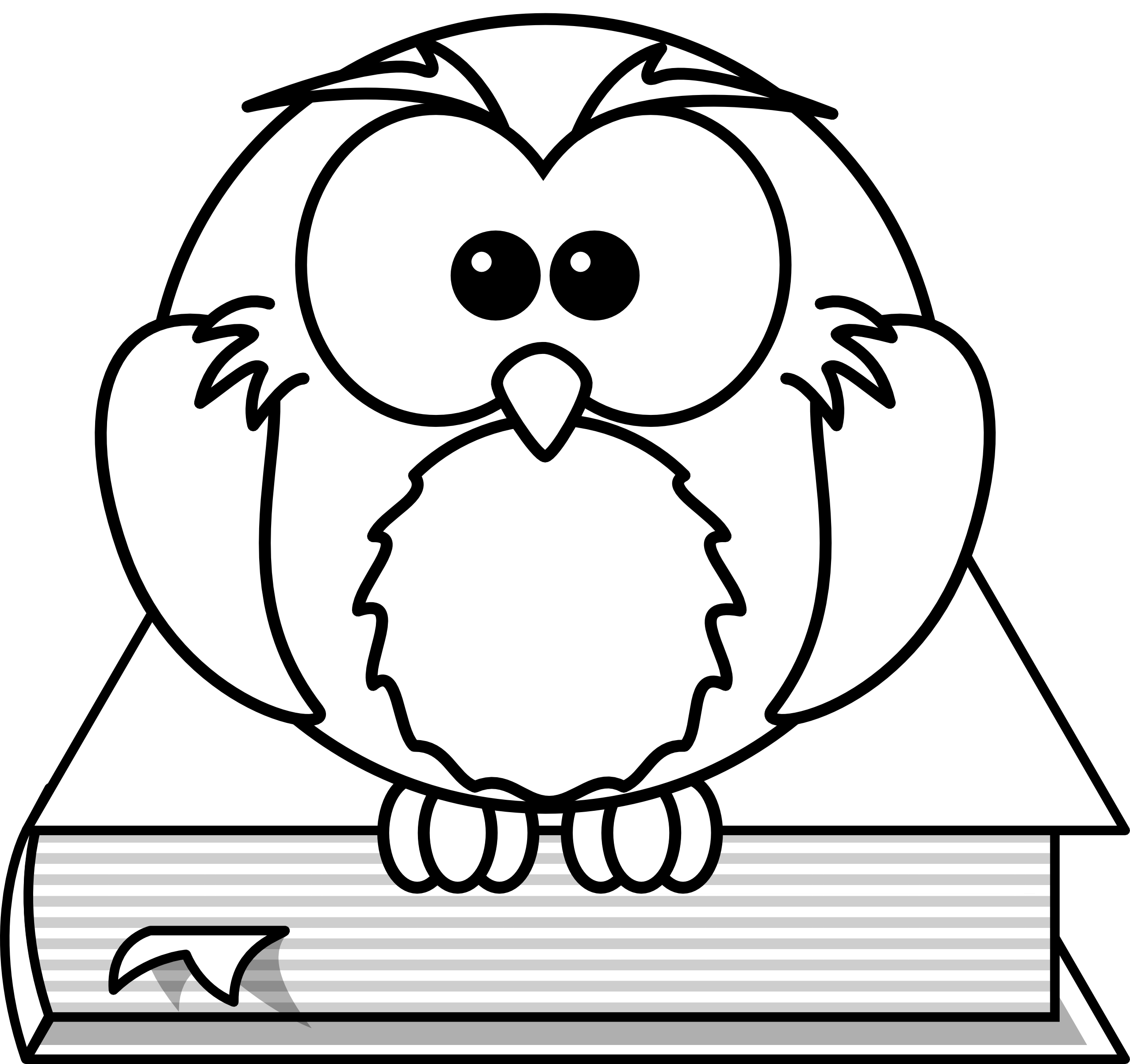 Clip Art: Lemmling Cartoon Owl Sitting on a Book ... - ClipArt ...