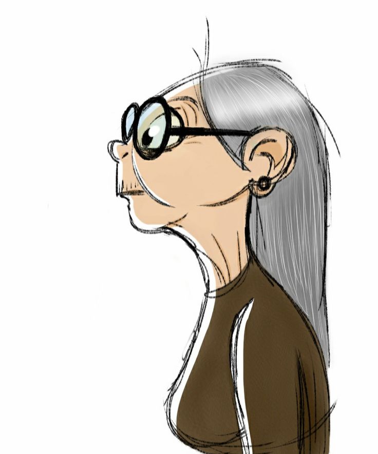 Old lady sketch on iPad | cartoon | Pinterest
