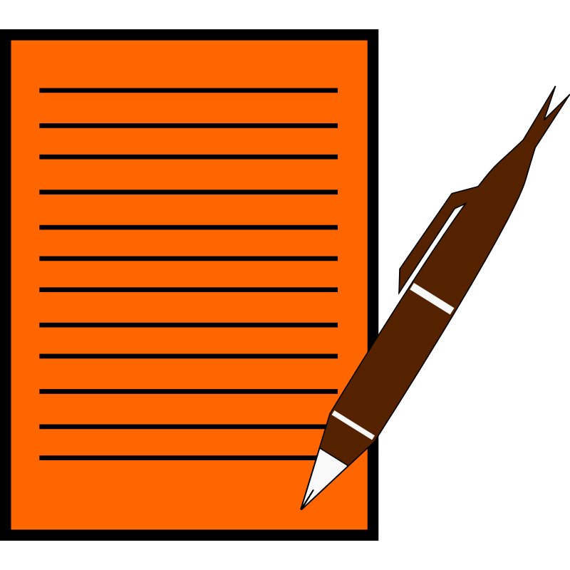 Clipart - Paper,Write,Pen
