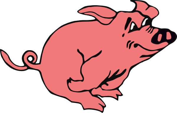 Cartoon Pig Running | lol-rofl.com