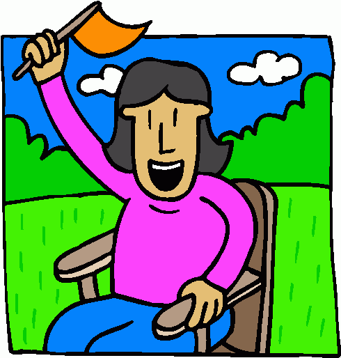 cheering_in_lawn_chair clipart - cheering_in_lawn_chair clip art