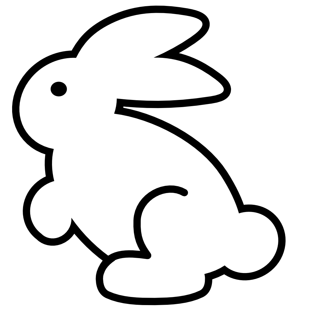 clipartist.net » Clip Art » bunny icon black white line art SVG