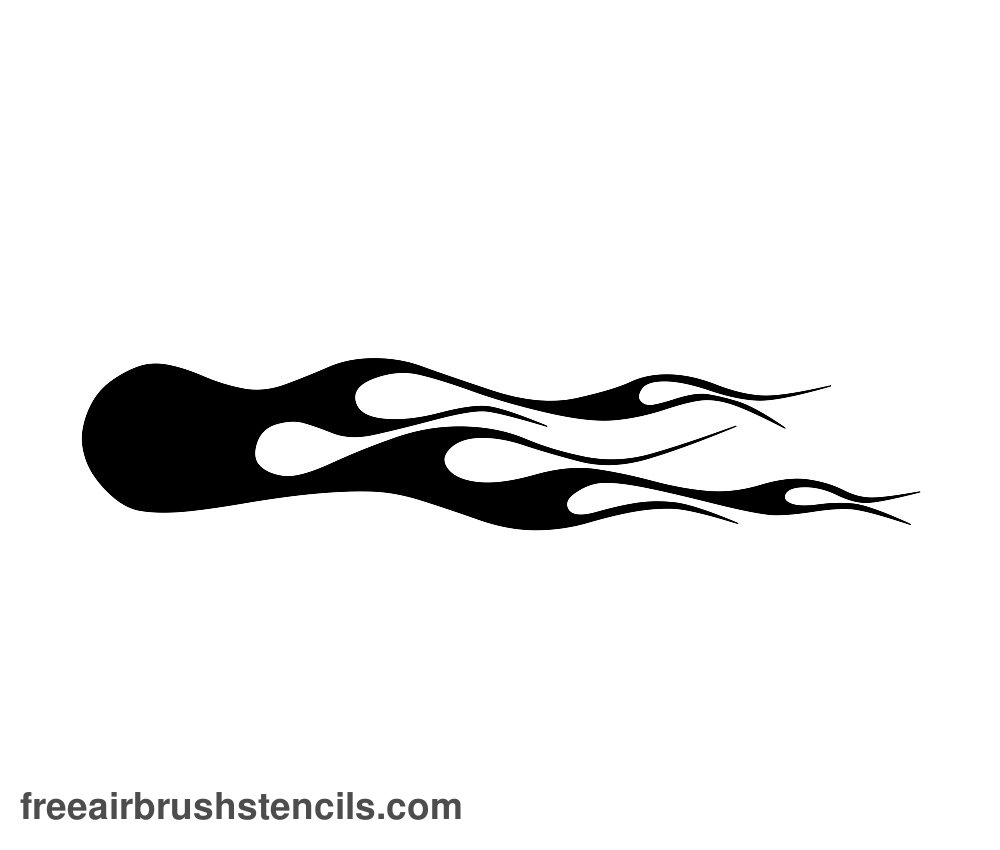 Free Flame Pattern #14 Airbrush Stencil - Freeairbrushstencils.com