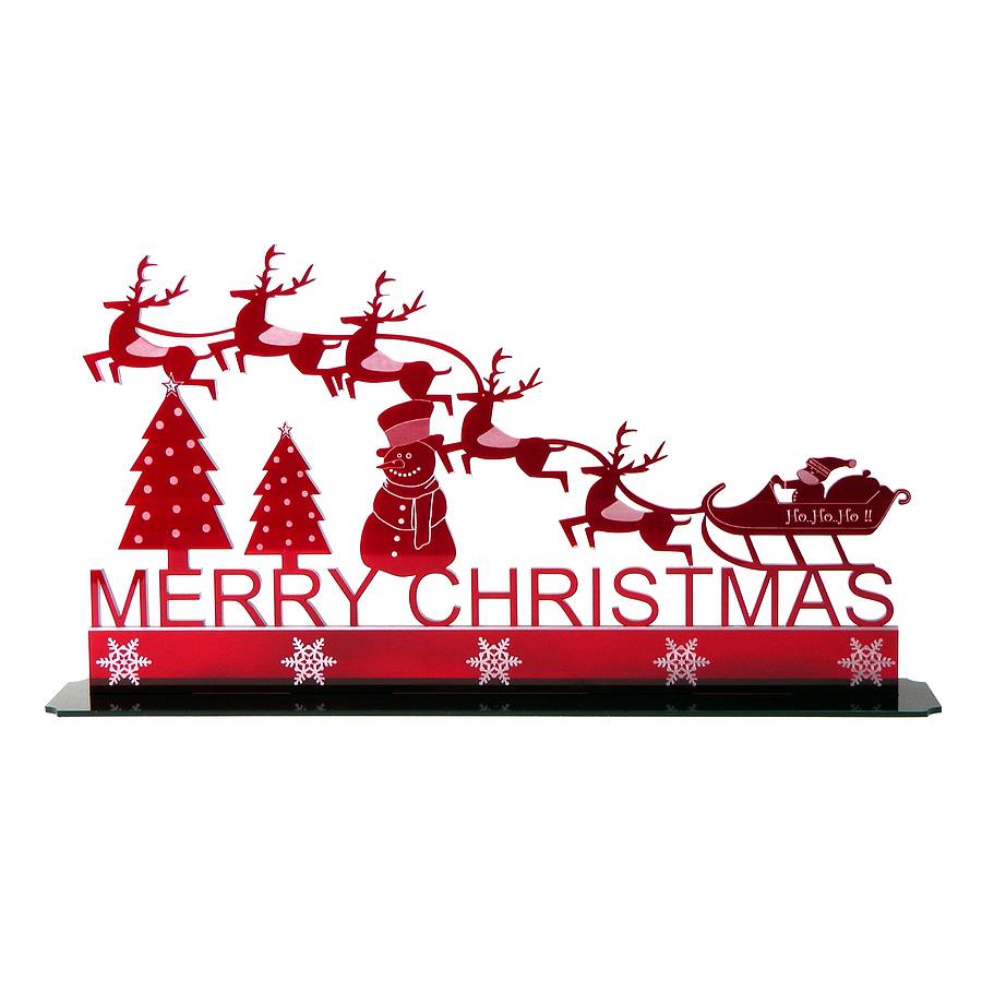 santa's sleigh christmas table decoration by laser made designs ...