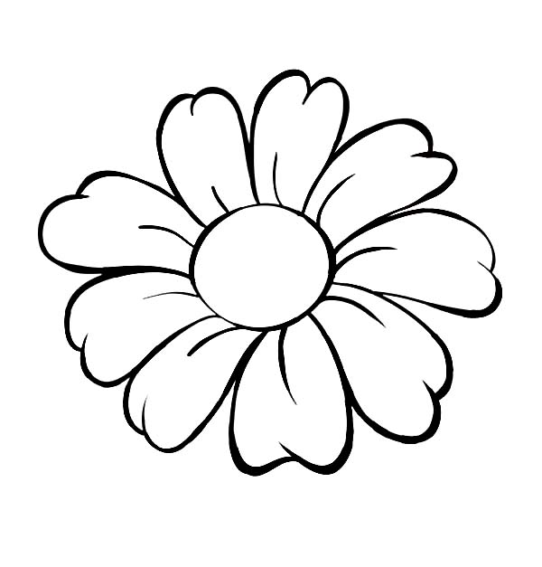 Daisy Flower Outline Coloring Page - Free & Printable Coloring ...
