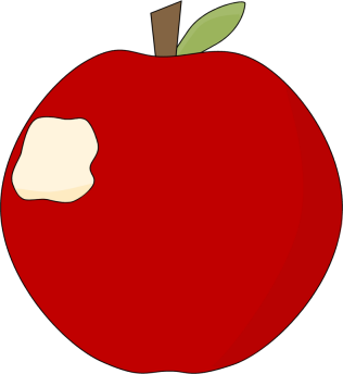 Bitten Red Apple Clip Art - Bitten Red Apple Image
