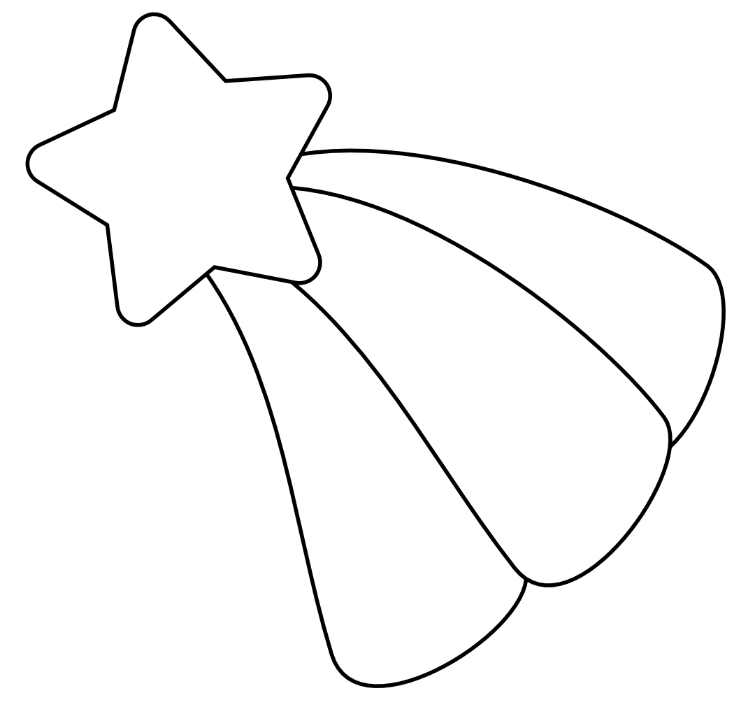 Shooting Star Outline - Cliparts.co