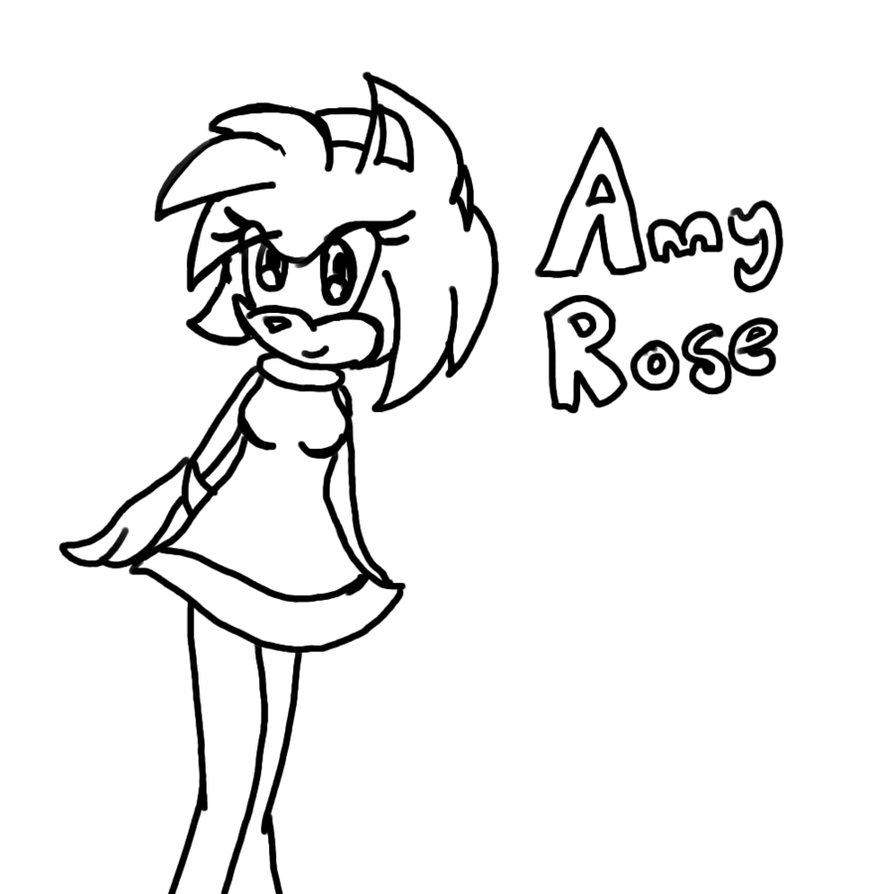 Amy Rose :lineart: by 2091-shadow-mew on deviantART