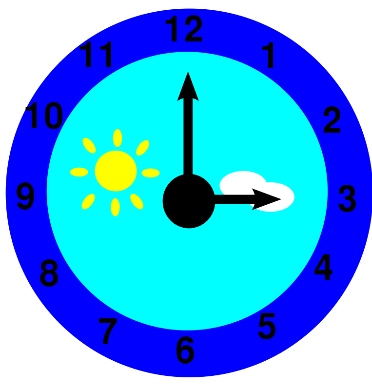 Clock Is Pointing At Three O'Clock - Free Clipart - BCDownload.